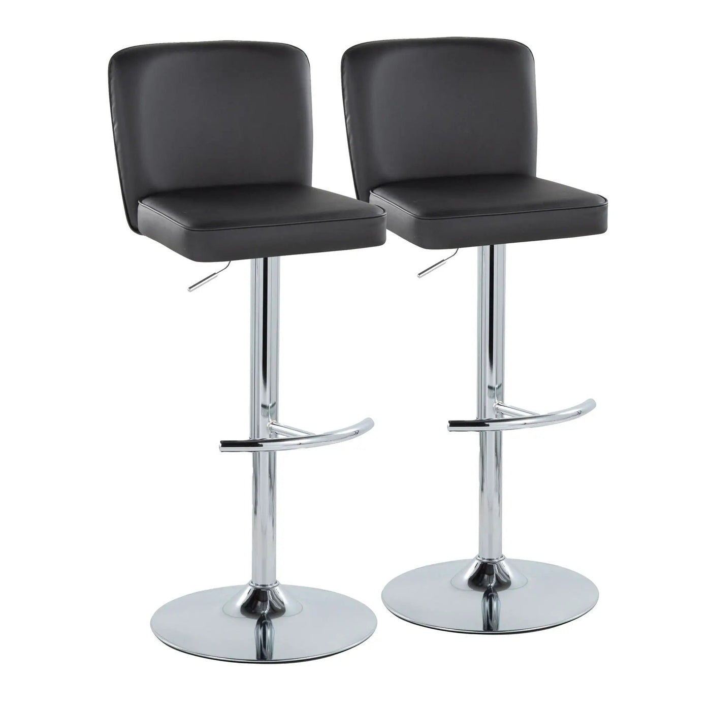 Henry - Contemporary Adjustable Barstool With Swivel & Rounded T Footrest (Set of 2) by HouseOfZazla