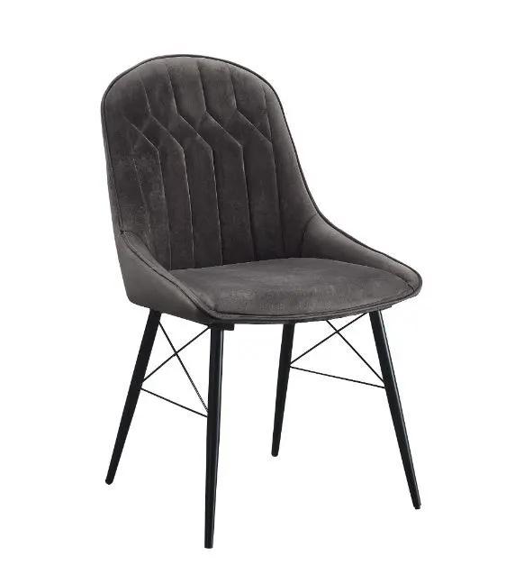Abraham - Side Chair (Set of 2) - Dark Gray Fabric & Black by Unique Piece Furniture