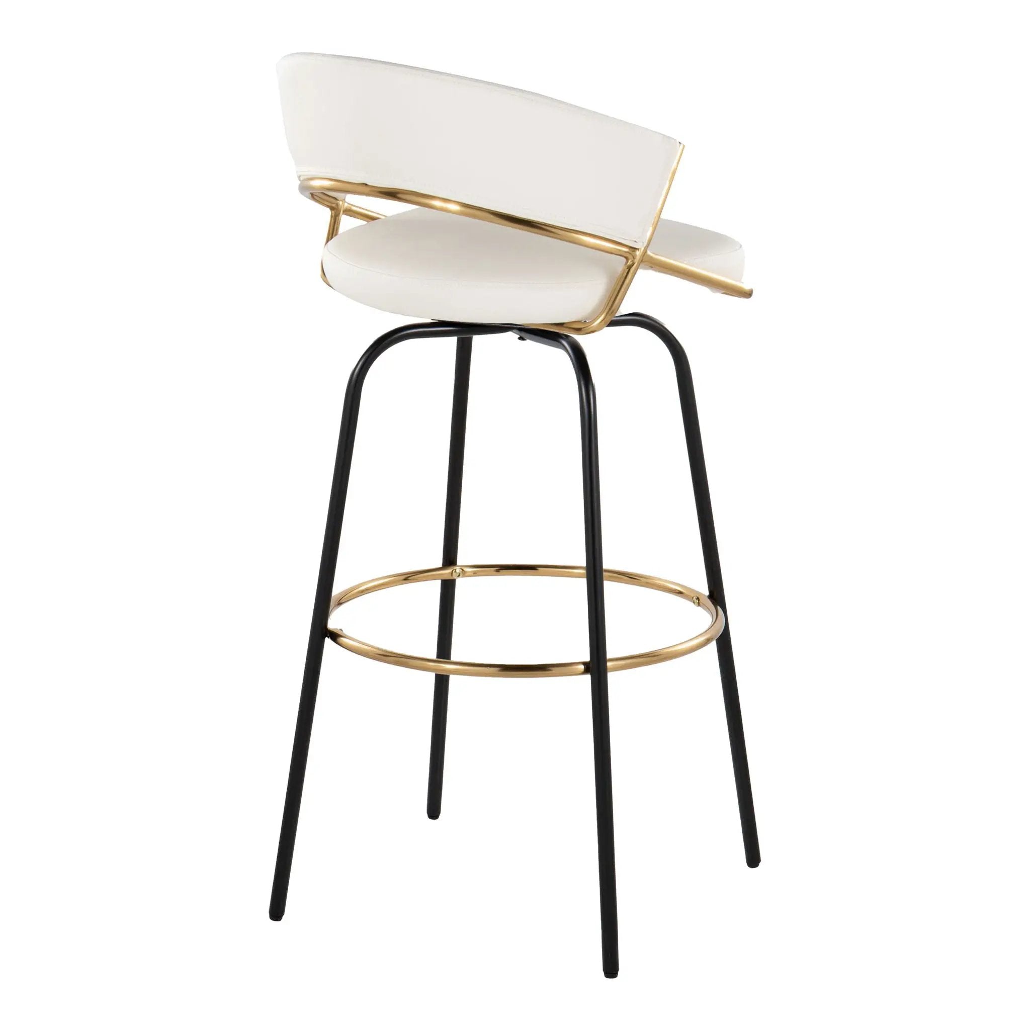 Jie - Fixed Height Contemporary Barstool With Swivel Round Footrest (Set of 2) by Unique Piece Furniture