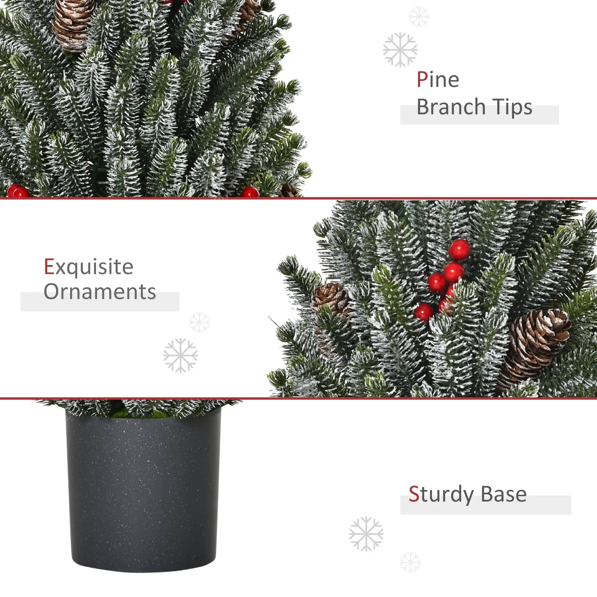 HOMCOM 18" Tall Unlit Miniature Snow-Flocked Tabletop Christmas Tree by HouseOfZazla