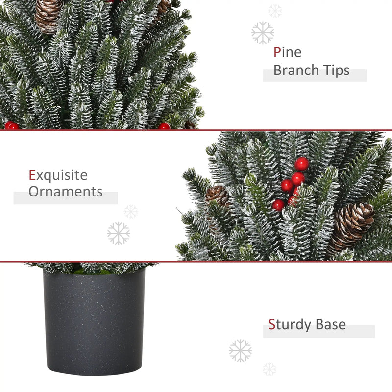 HOMCOM 18" Tall Unlit Miniature Snow-Flocked Tabletop Christmas Tree by HouseOfZazla