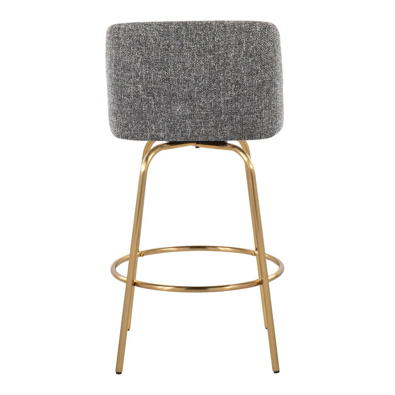 Toriano - Contemporary, Fixed Height Counter Stool With Swivel With Round Footrest (Set of 2) by Unique Piece Furniture