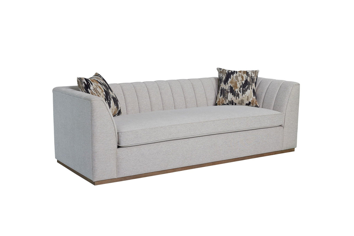 Off White Channel Sofa with Dacron Foam Cushions, photo 2 of 5