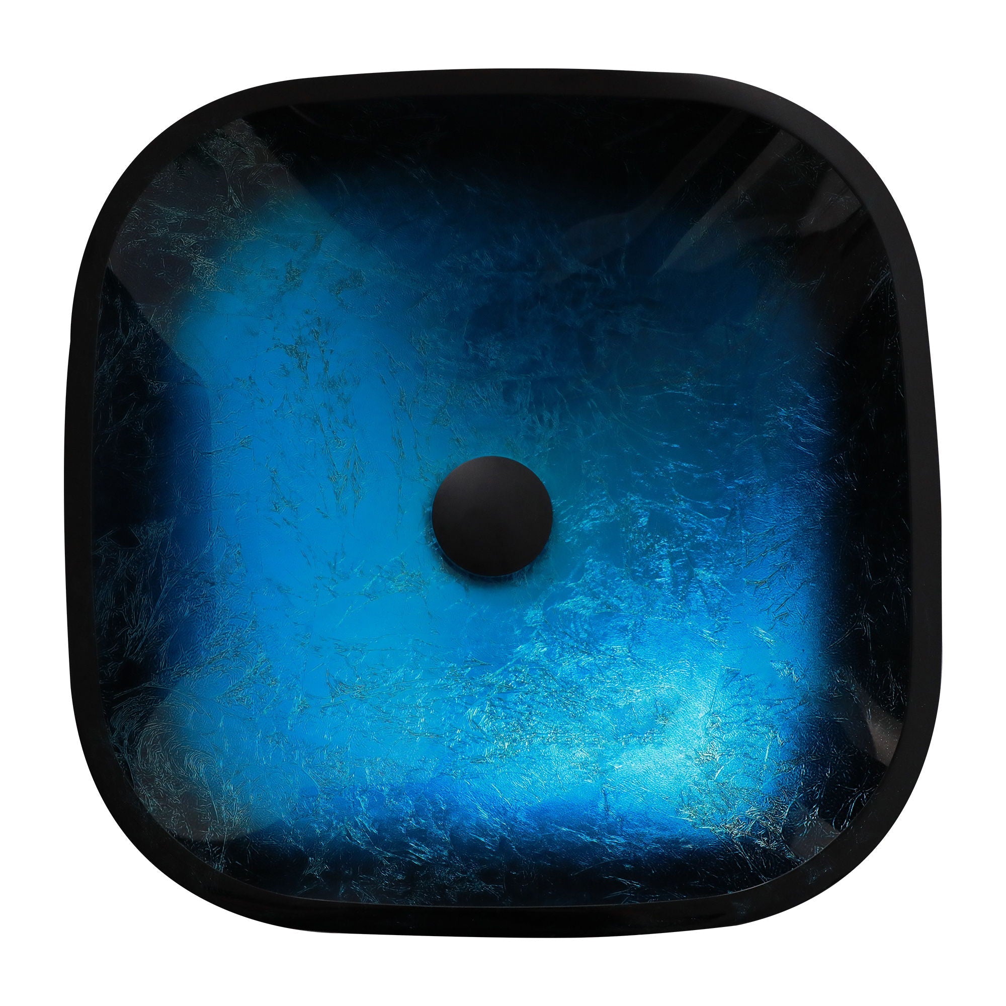 Artistic Vessel Sink With Faucet And Pop Up Drain - Blue by HouseOfZazla