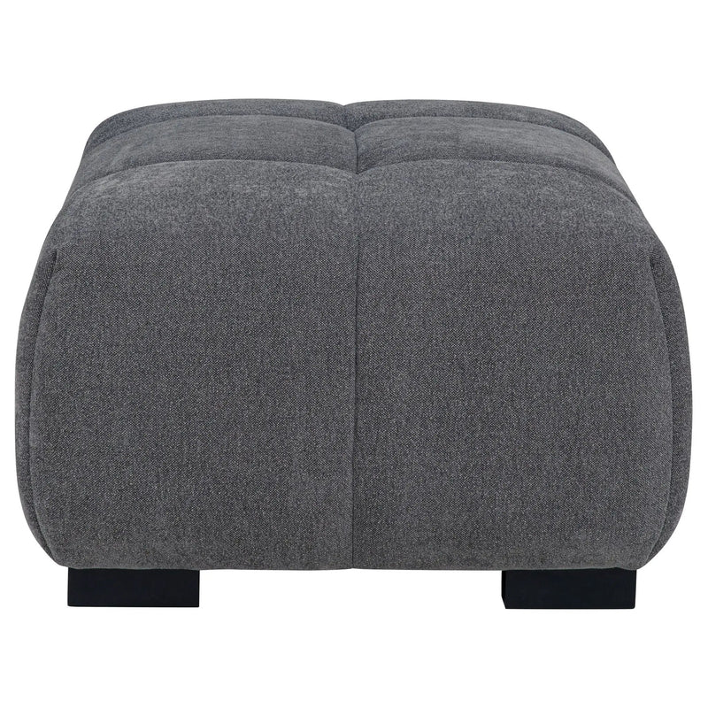 Octavia Upholstered Rectangular Ottoman Charcoal Grey by Unique Piece Furniture