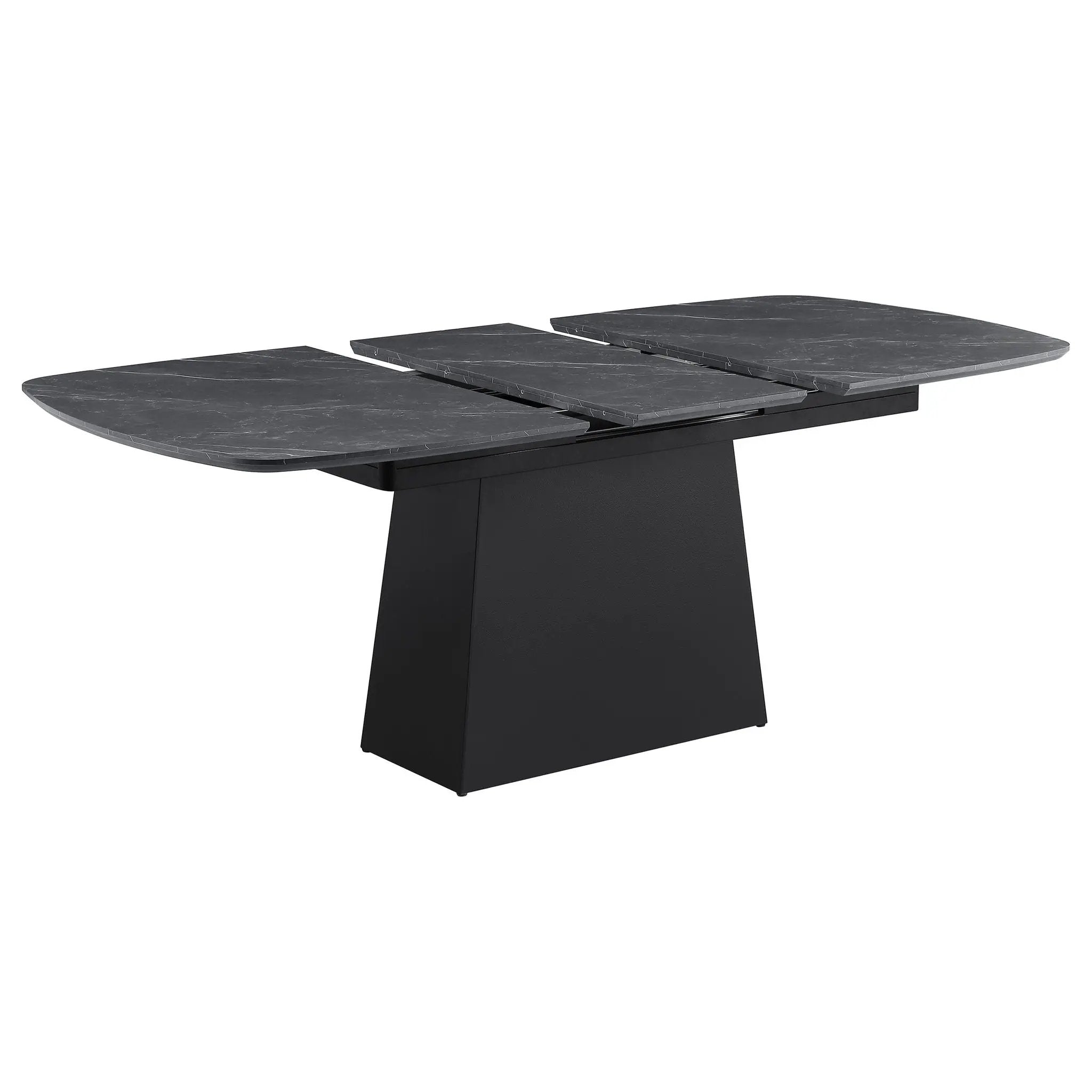 Potero 73-inch Faux Marble Extension Leaf Dining Table Black by Unique Piece Furniture
