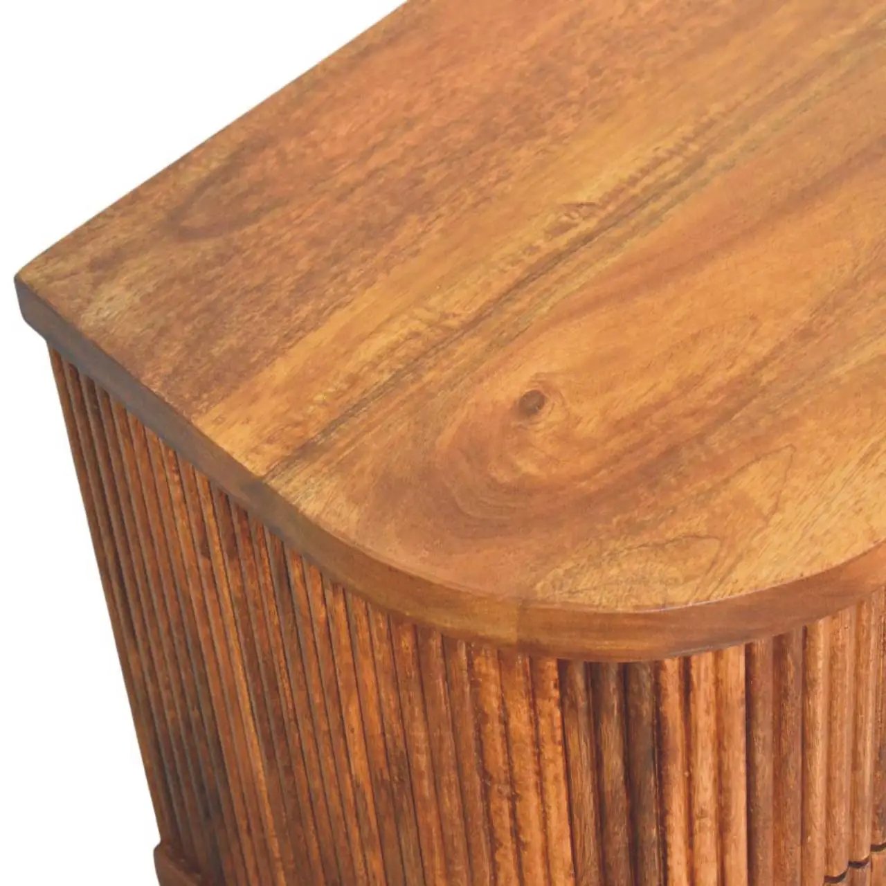 Solid Wood Ribbed Bedside Table by HouseOfZazla