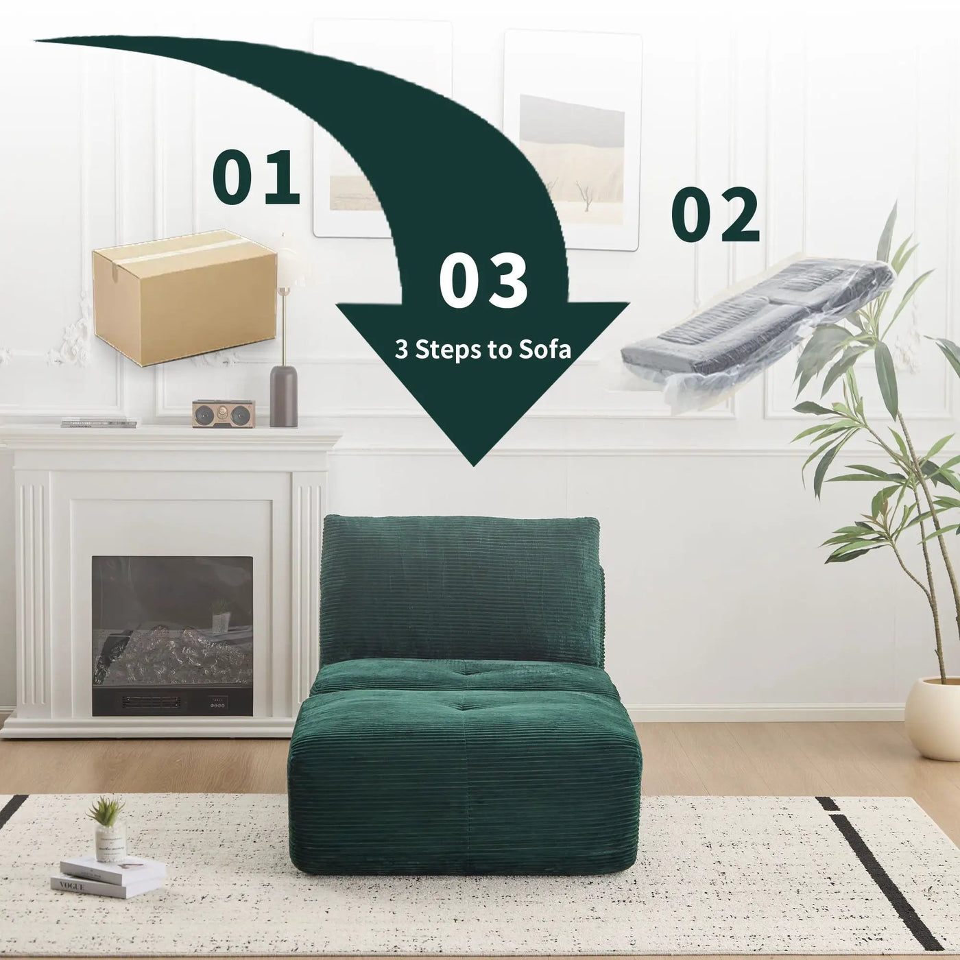Single Chaise Longue With Movable Ottoman For Living Room by HouseOfZazla