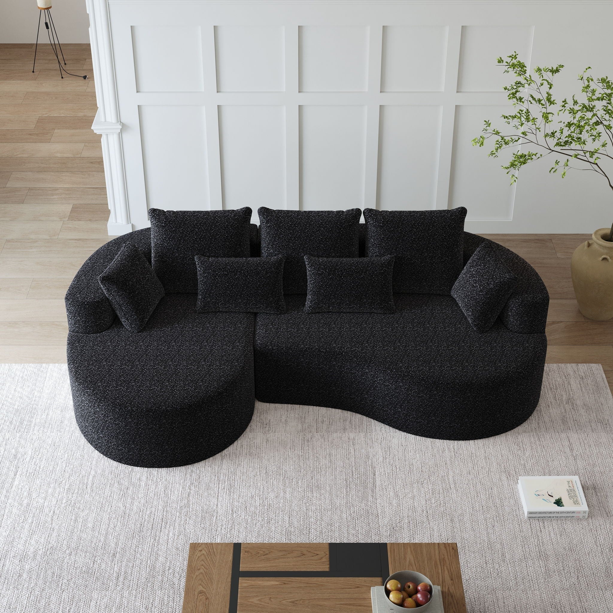 Curved Oversized Sectional Sofa With Extra Deep Seat by HouseOfZazla