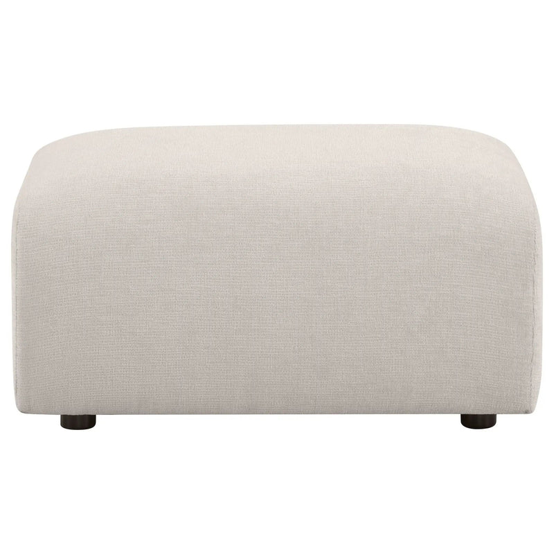 Burnett Chenille Upholstered Ottoman Ivory by Unique Piece Furniture