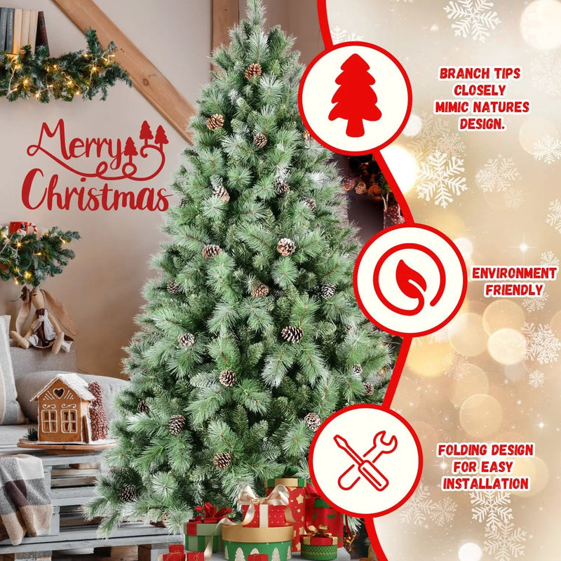7FT Christmas Tree with 82 Pine Cones by HouseOfZazla