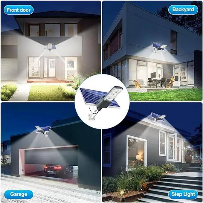 5500W Solar Street Lights Outdoor, IP67 Commercial Parking Lot Light Dusk to Dawn, 7000K Solar Security Flood Lights Solar Led Lamp with Remote Control for Basketball Court, Road, Playground by Outdoor Solar Outlet