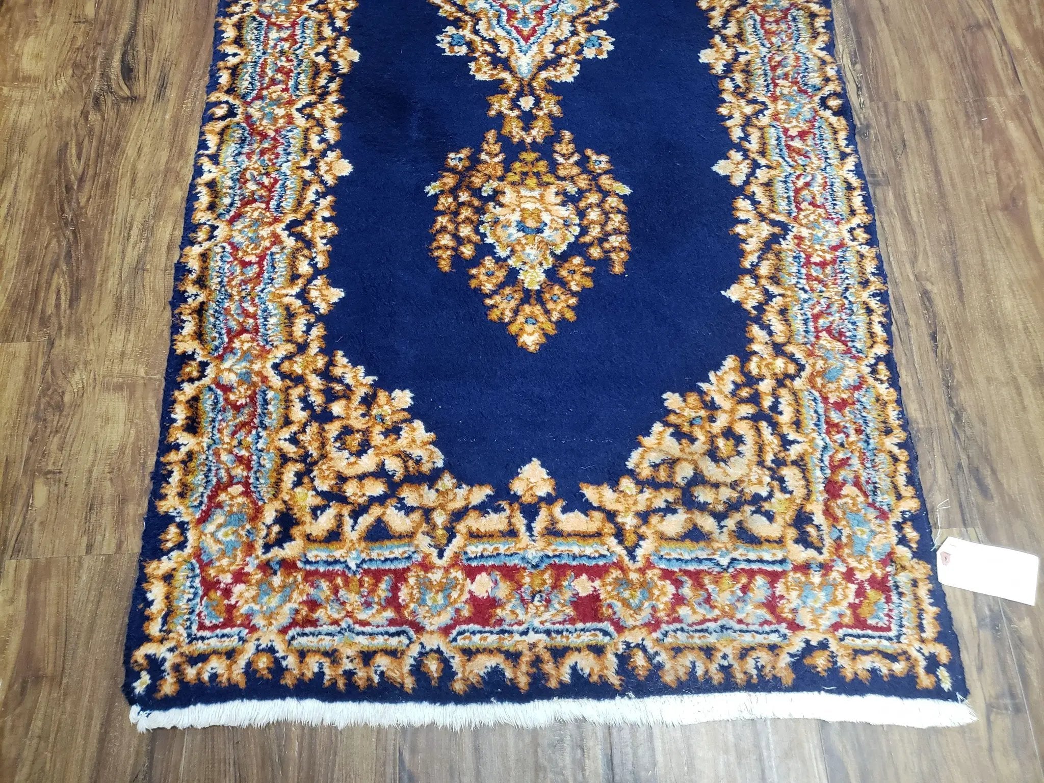 Semi Anique Dark Blue Persian Kerman Runner, 2'7" x 13'5" by Jewel Rugs