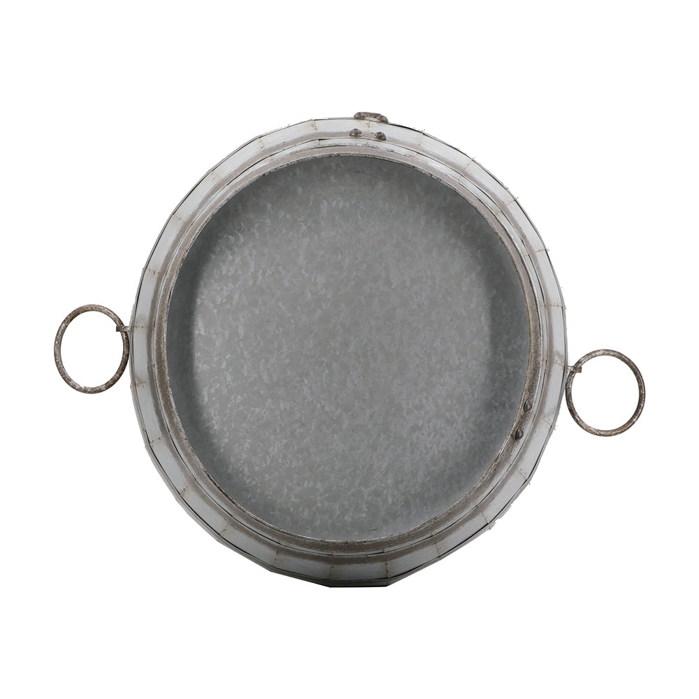 Galvanized Drum Side Table with Removable Lid - Gray, photo 5 of 10