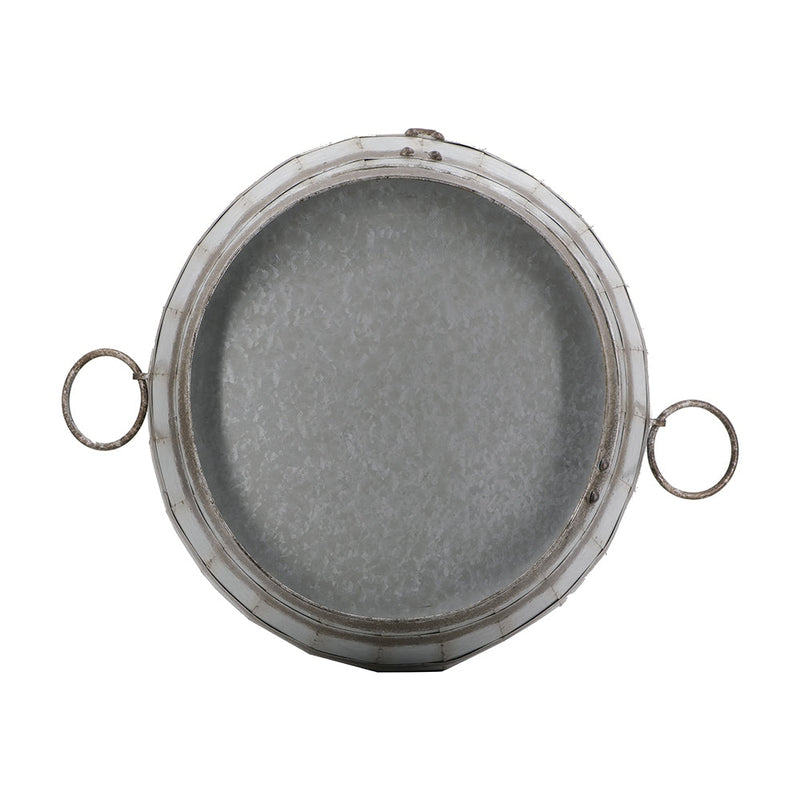 Galvanized Drum Side Table with Removable Lid - Gray, photo 5 of 10