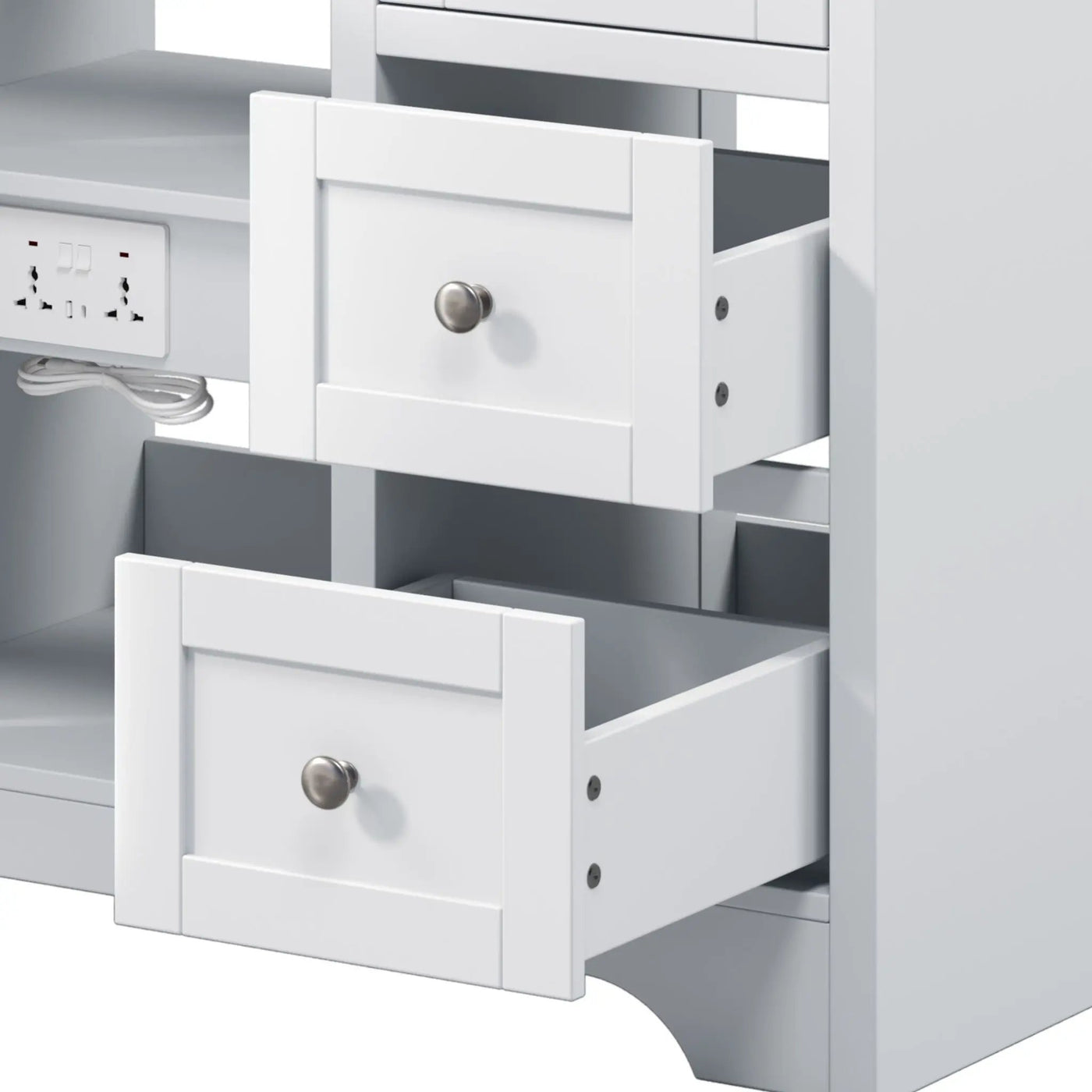 Double Sink Bathroom Vanity With Countertop, 2 Ceramic Sinks, 6 Drawers by HouseOfZazla