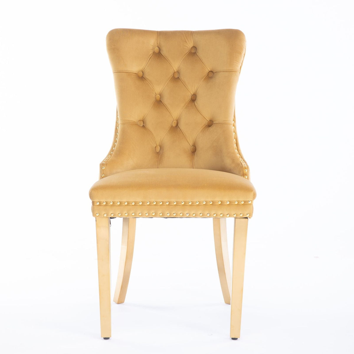 Modern Tufted Dining Chair Set of 2 with Velvet Upholstery - Nikki Collection, photo 13 of 28