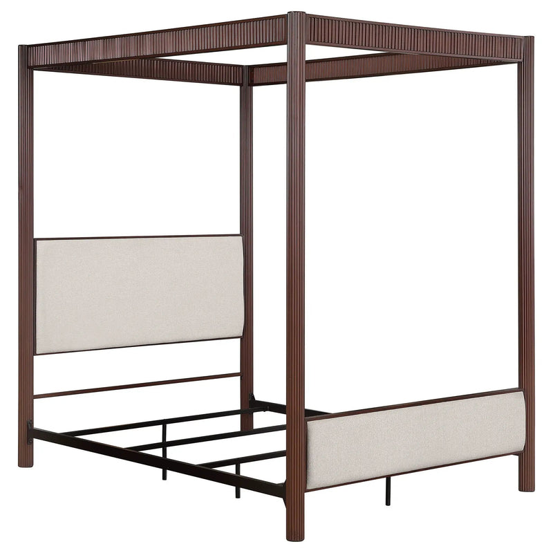 Zimmerlee 89-inch Metal Queen Canopy Bed Rust Brown by Unique Piece Furniture