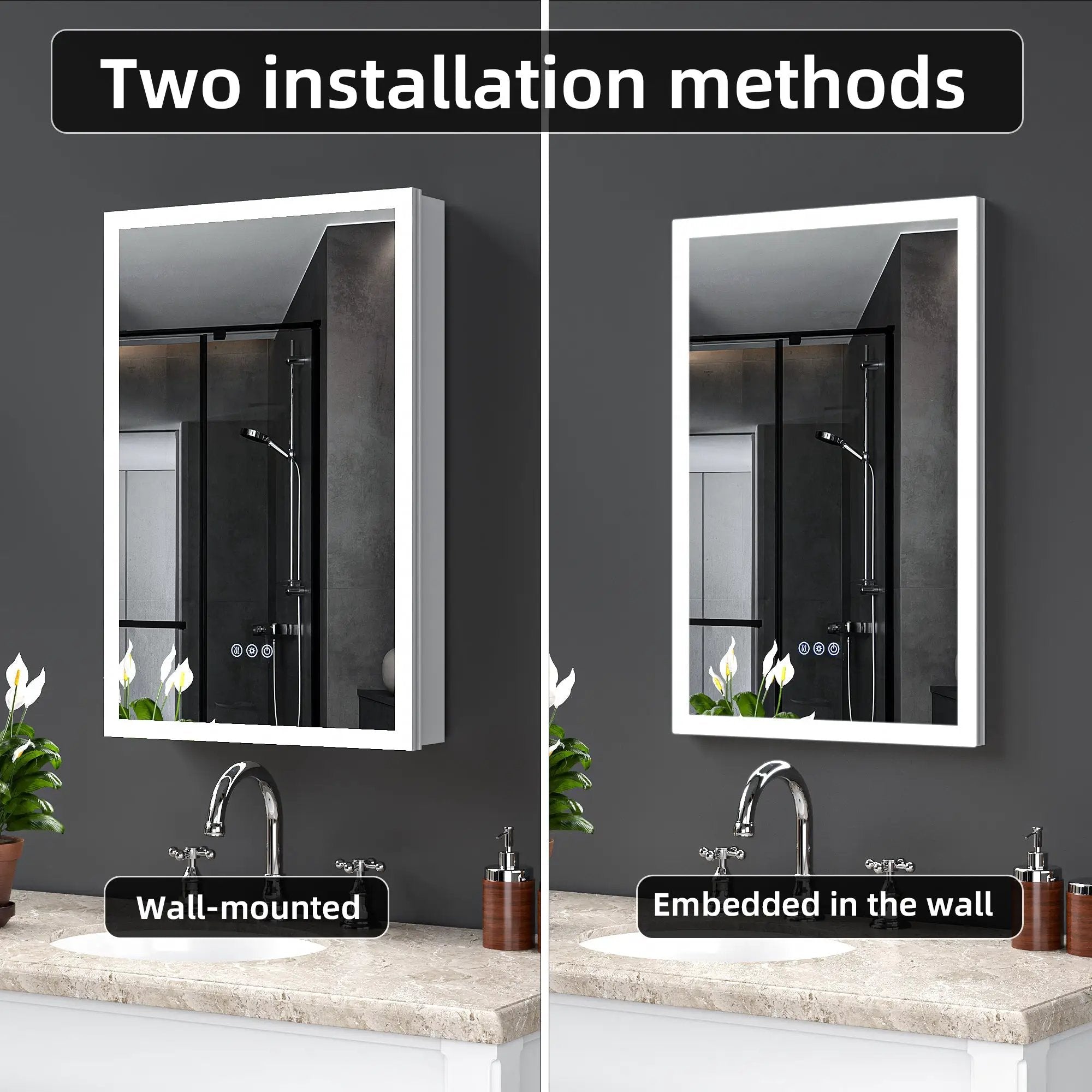 LED Lighted Medicine Cabinet with Mirror, 20x30 Inches by HouseOfZazla