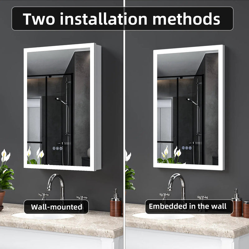 LED Lighted Medicine Cabinet with Mirror, 20x30 Inches by HouseOfZazla