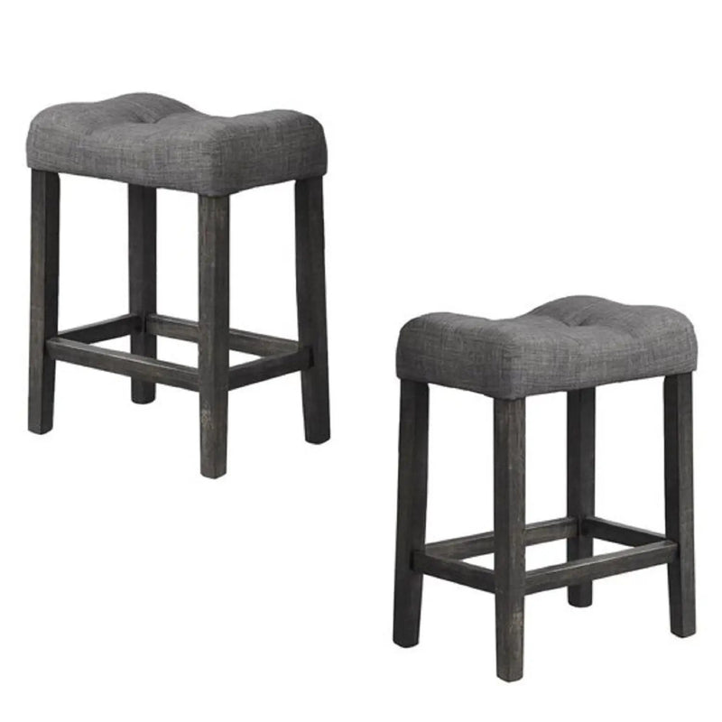 Transitional Counter Dining Set With 4 Tufted Stools by HouseOfZazla