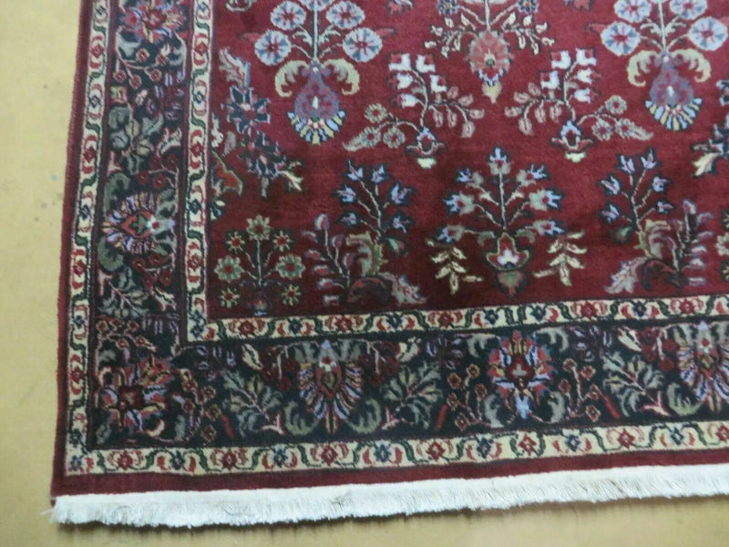4' X 6' Vintage Handmade Fine India Jaipur Floral Oriental Wool Rug Red Nice by Jewel Rugs
