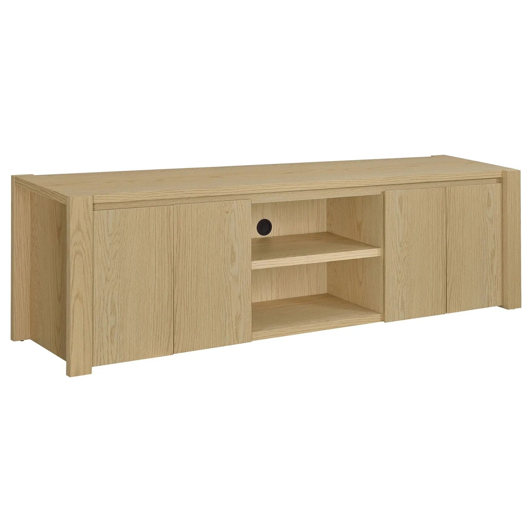 Laurelton 78-inch 4-door TV Stand Media Console Light Oak by Unique Piece Furniture