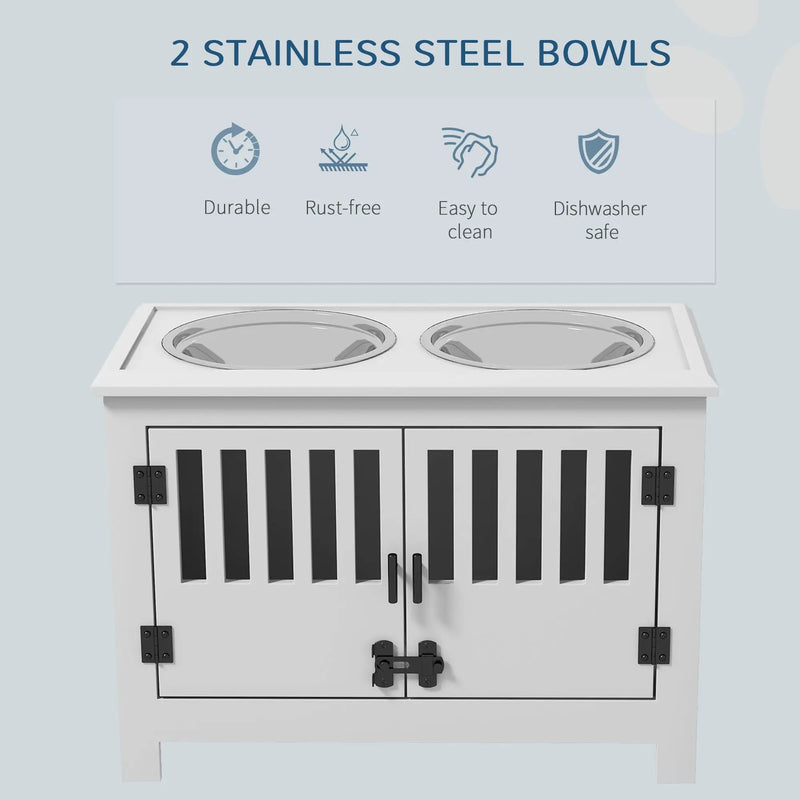 PawHut Large Elevated Dog Bowls with Storage Cabinet by HouseOfZazla