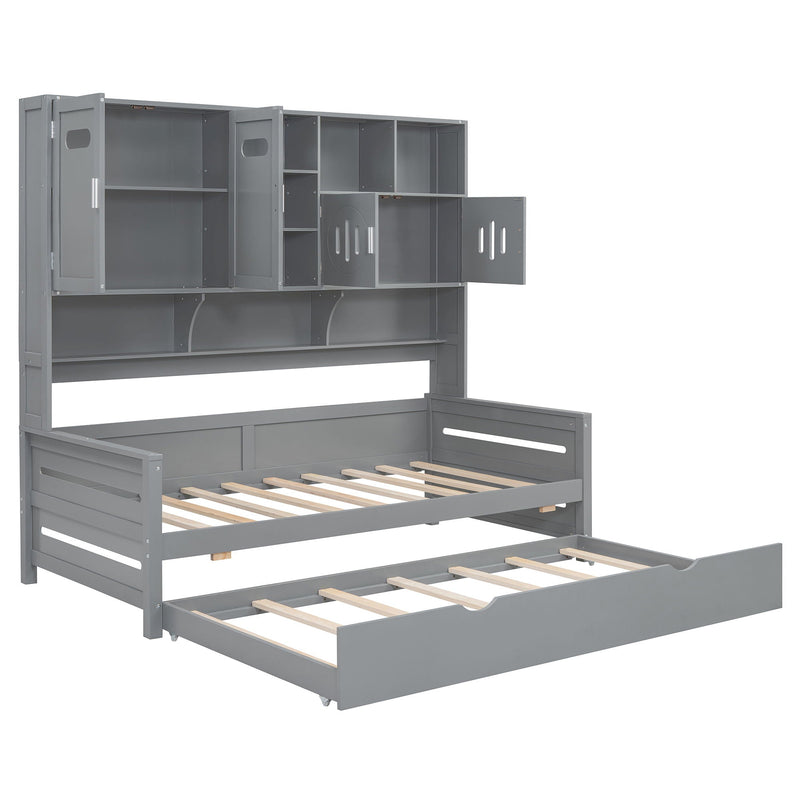 Daybed With All-In-One Cabinet And Shelf by HouseOfZazla