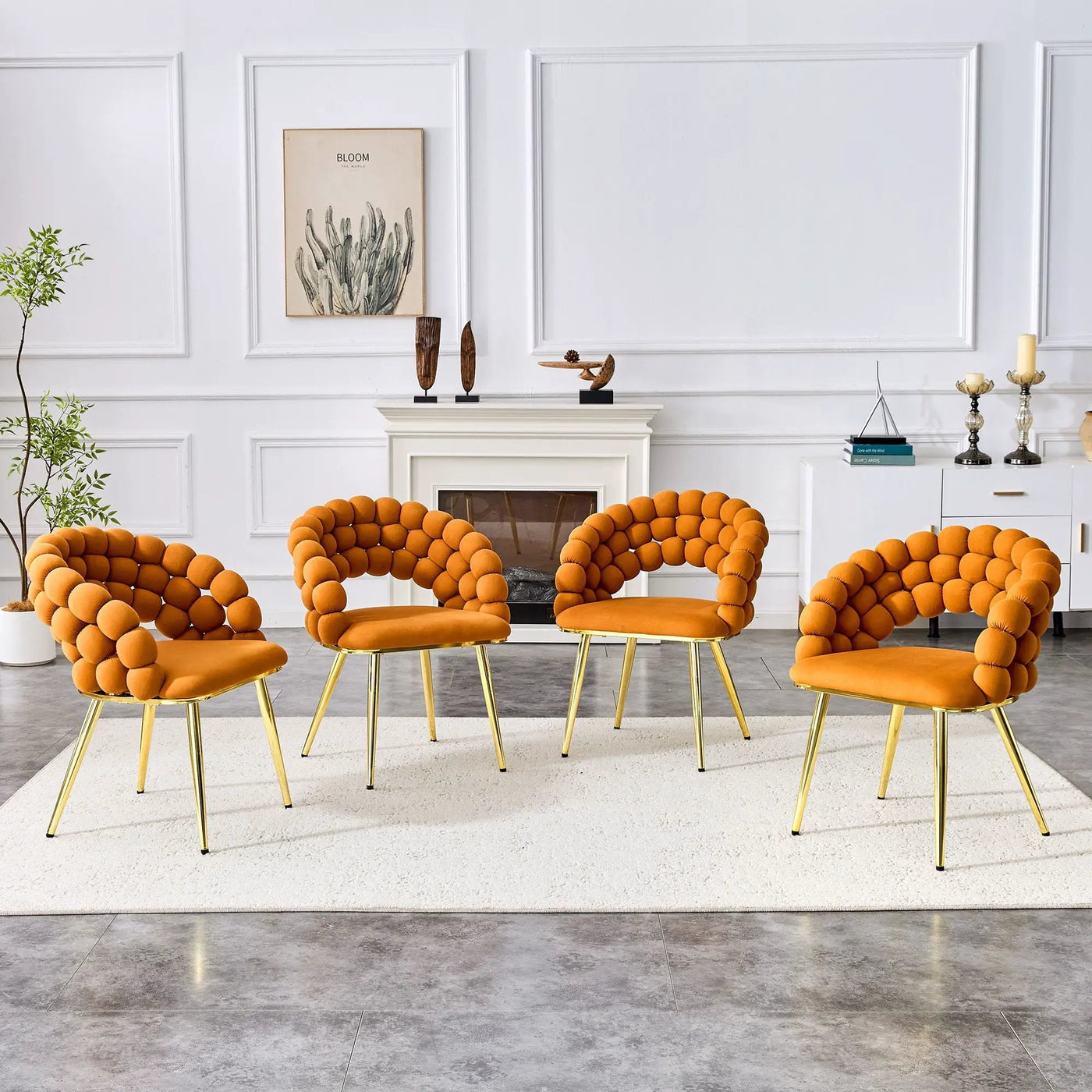Puffy Bubble, Ball Chain Chairs For Dining Room (Set of 2) by HouseOfZazla