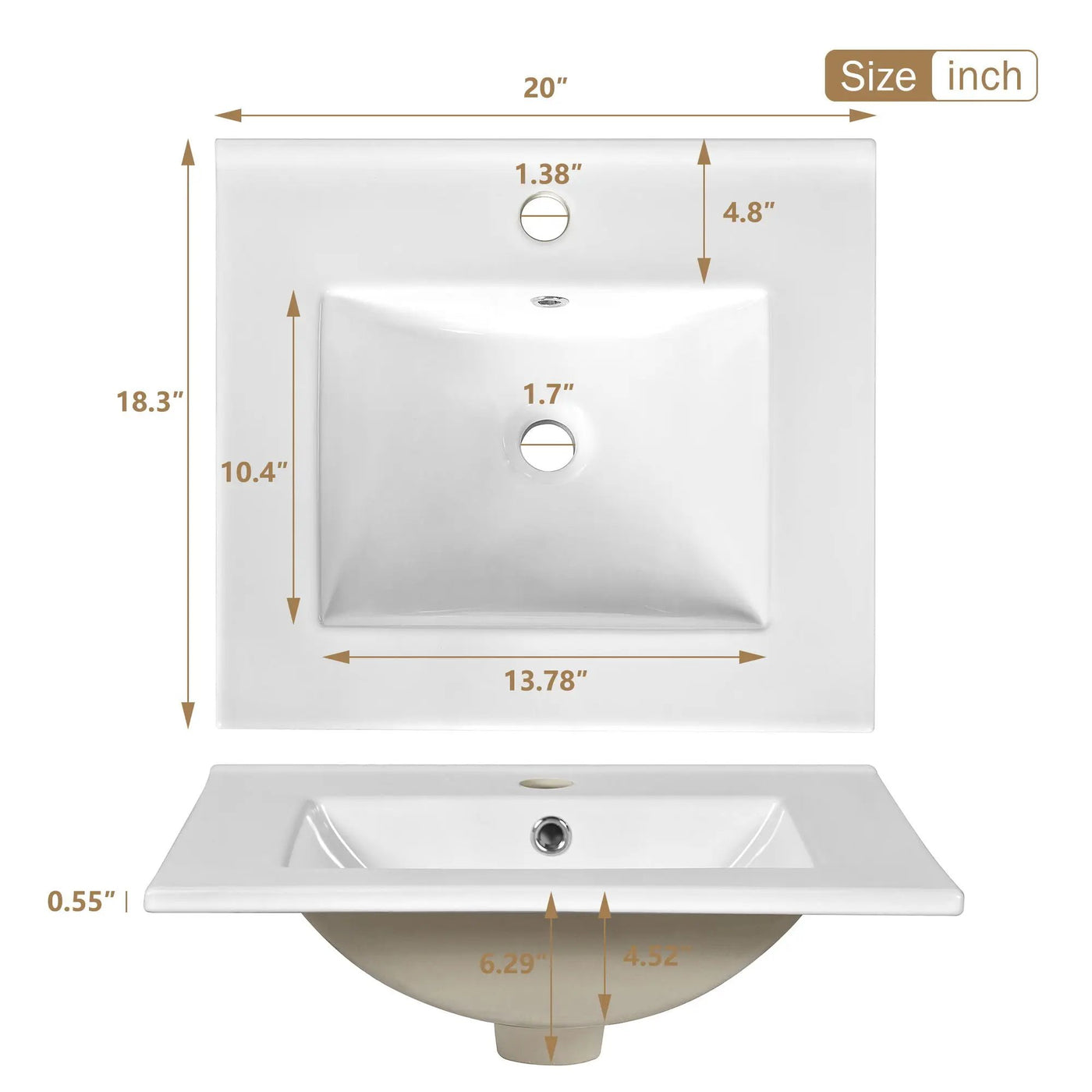 Bathroom Vanity With Sink, Soft Close Door, Adjustable U-Shaped Shelf by HouseOfZazla