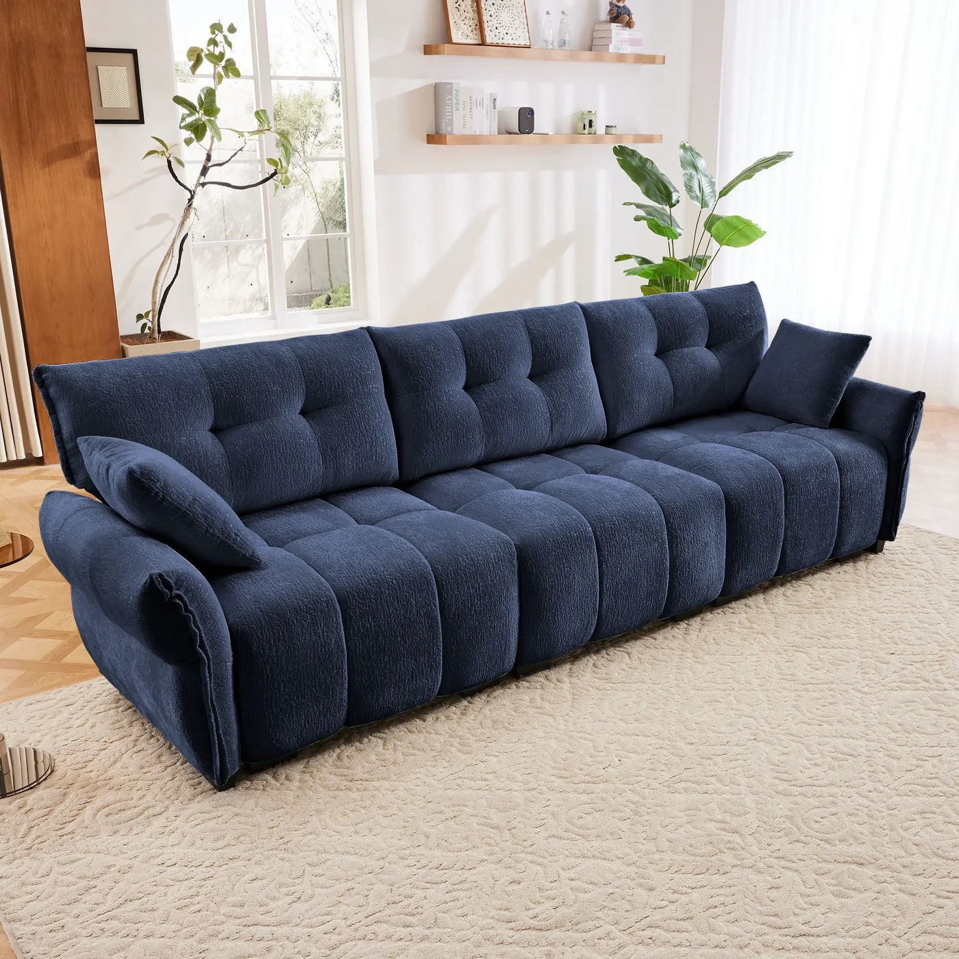 Modern Sofa & Pillows, Textured Cover, High Rebound Cushions by Unique Piece Furniture