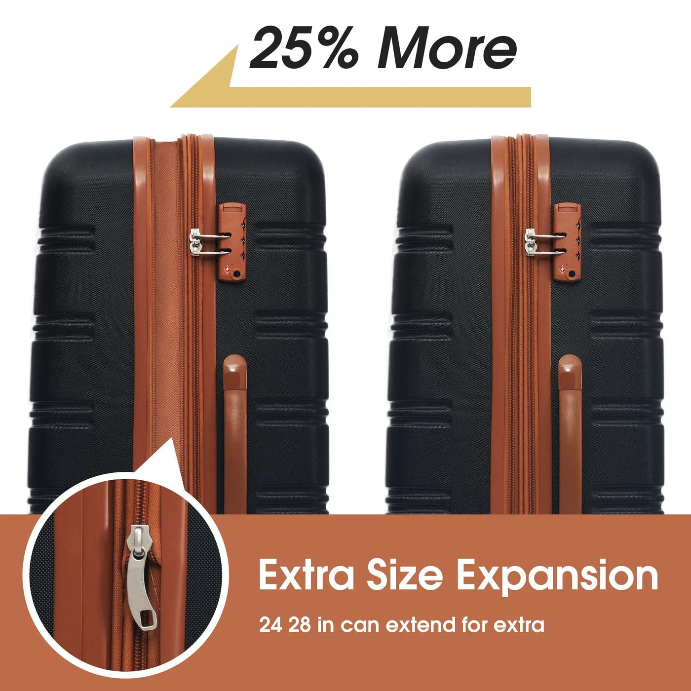 Hardshell Luggage Sets 2 Pieces + Bag Spinner Suitcase With Tsa Lock Lightweight 20" / 24" by HouseOfZazla