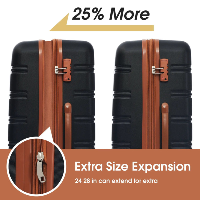 Hardshell Luggage Sets 4 Pieces + Bag Spinner Suitcase With Tsa Lock Lightweight - 16" / 20" / 24" / 28" Luggages by HouseOfZazla