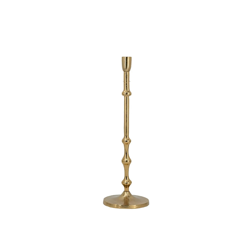 4.5x15.5' Slender Aluminum Taper Candle Holder with Bead Accents, Bronze by HouseOfZazla