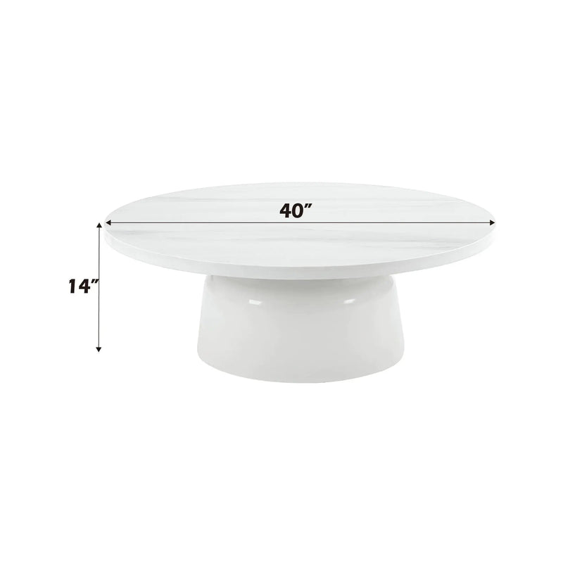 Zaid - Engineering Marble High Gloss Table by Unique Piece Furniture