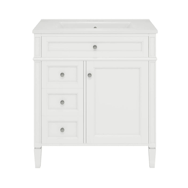 Bathroom Vanity With Top Sink, Modern Bathroom Storage Cabinet With 2 Drawers And A Tip-Out Drawer by Unique Piece Furniture