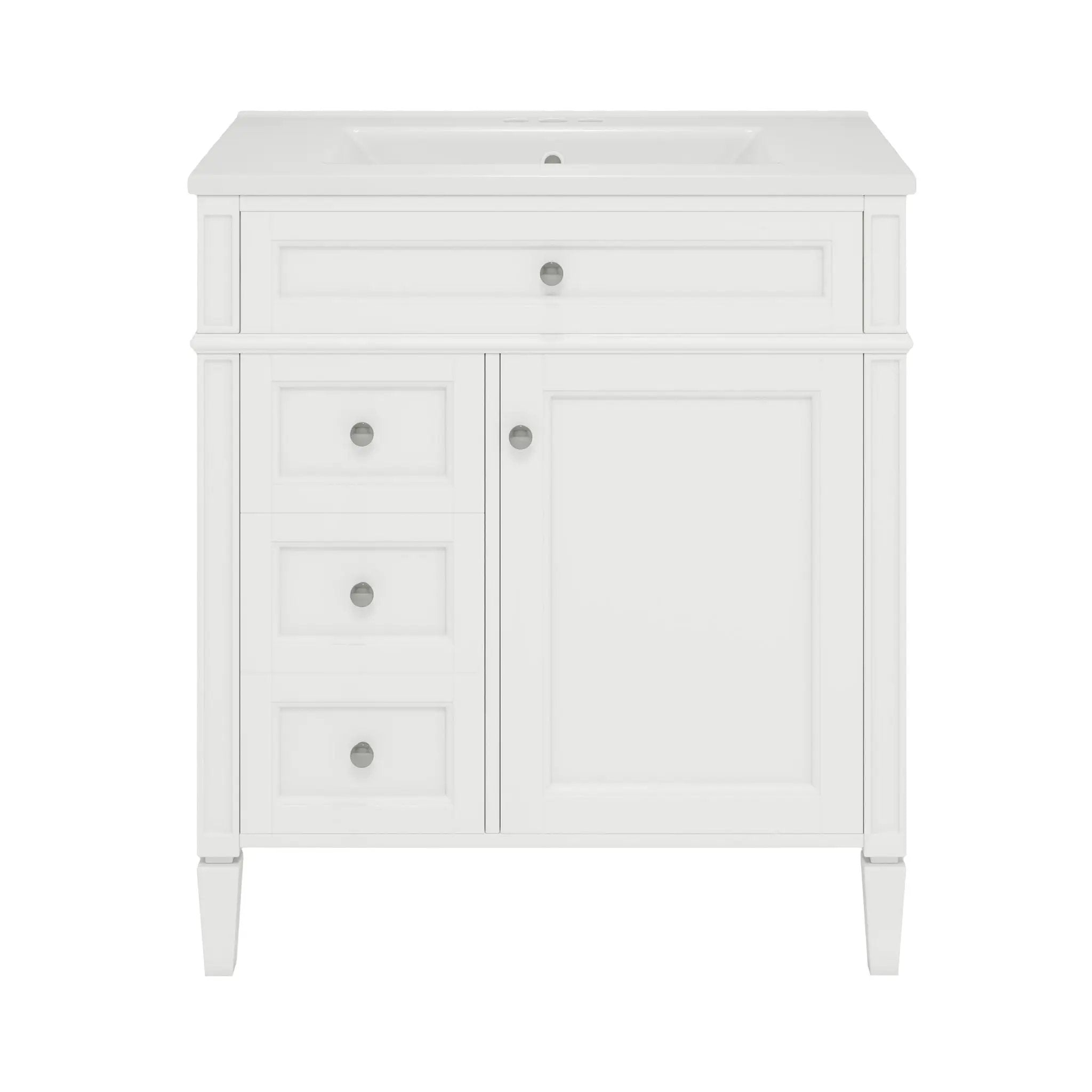 Bathroom Vanity With Top Sink, Modern Bathroom Storage Cabinet With 2 Drawers And A Tip-Out Drawer by HouseOfZazla