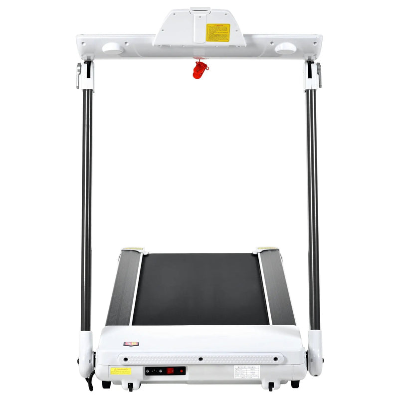 Portable Compact Treadmill, Electric Motorized 3.5Hp, 14Km / H, Medium Running Machine Motorised Gym 330Lbs, Foldable For Home Gym Fitness Workout Jogging Walking, Bluetooth Speaker App Fitime - White by HouseOfZazla