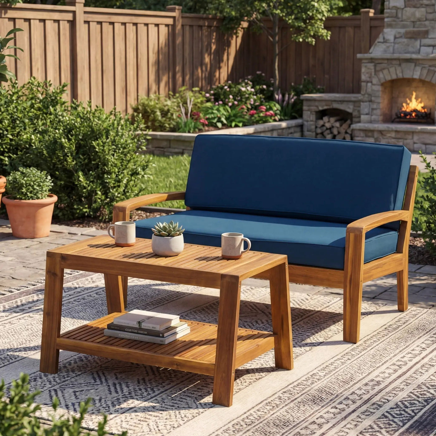 2 Piece Conversation Set, Loveseat & Coffee Table by HouseOfZazla