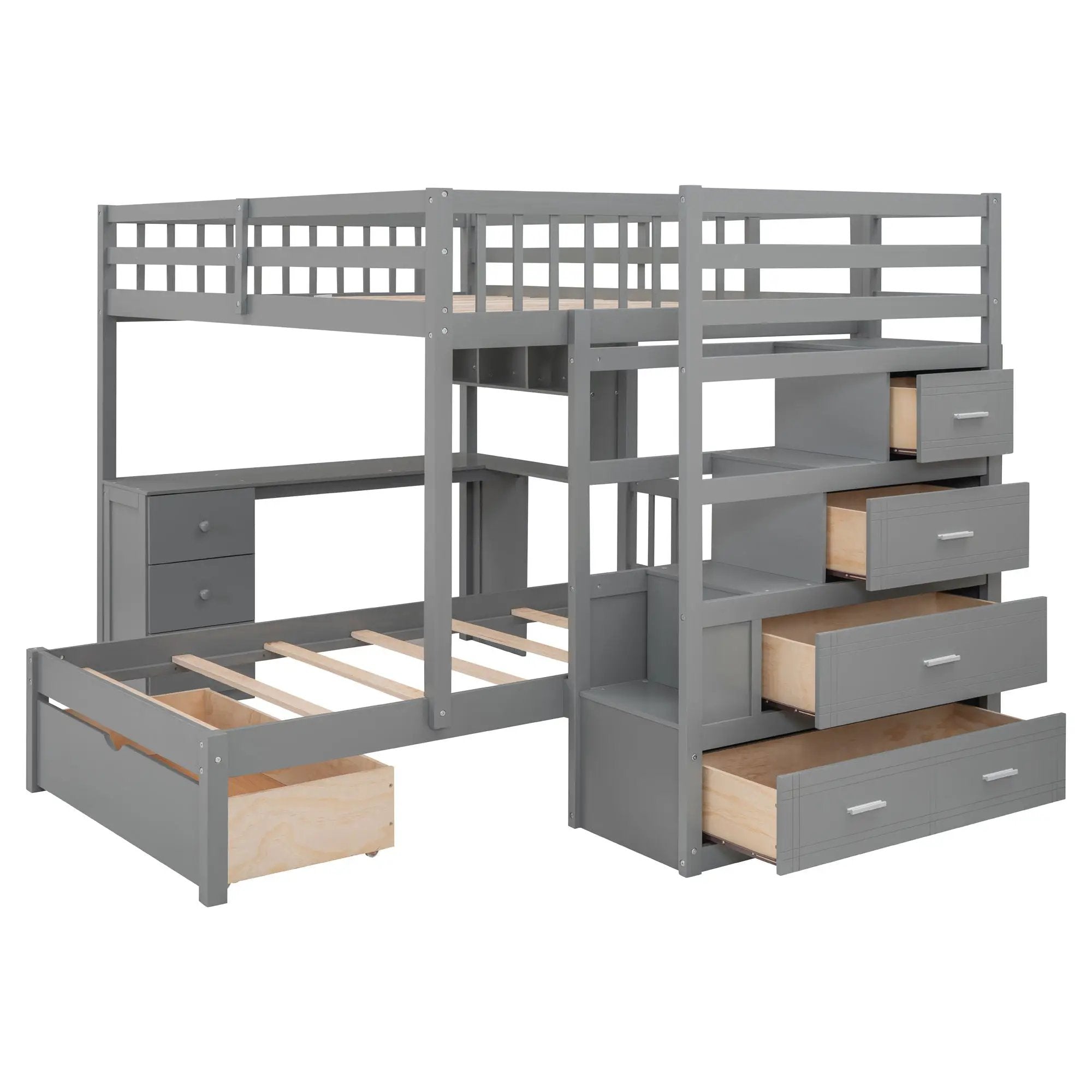 Bunk Bed With Desk, Drawers And Shelves by Unique Piece Furniture