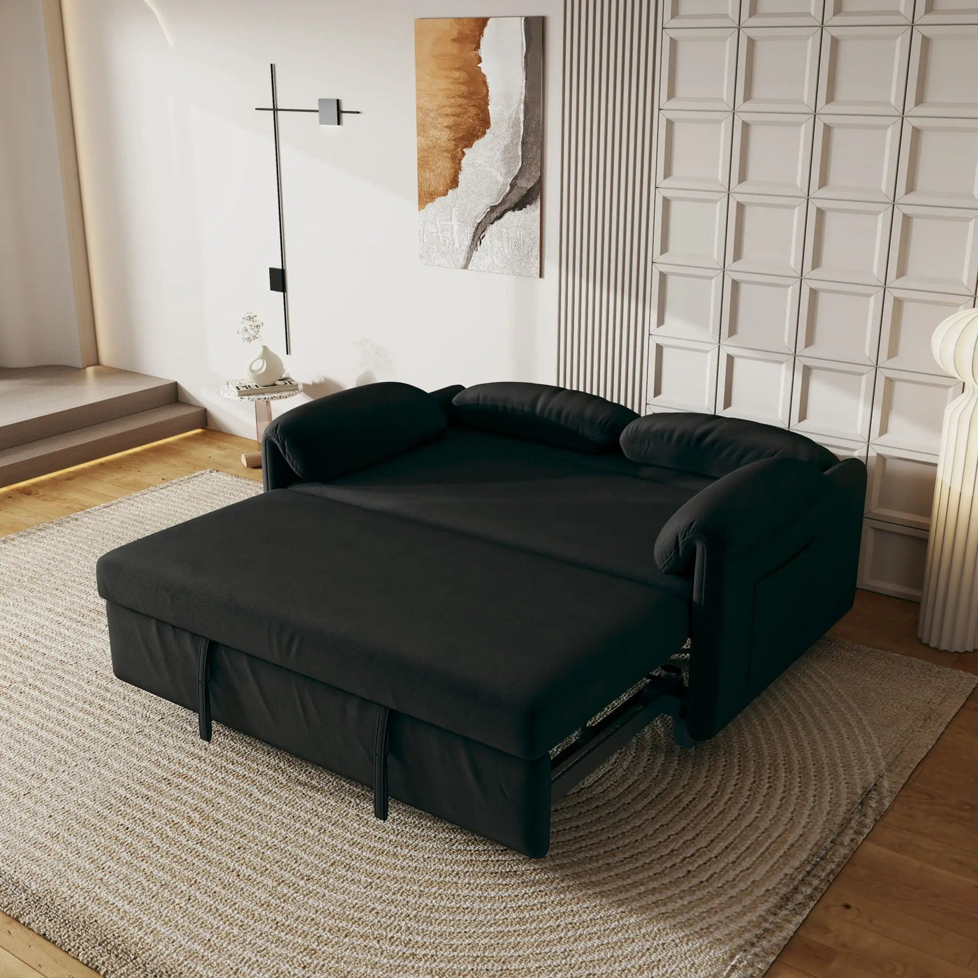 Sofa, Dual Purpose Lounge With Retractable Queen Size Bed by HouseOfZazla