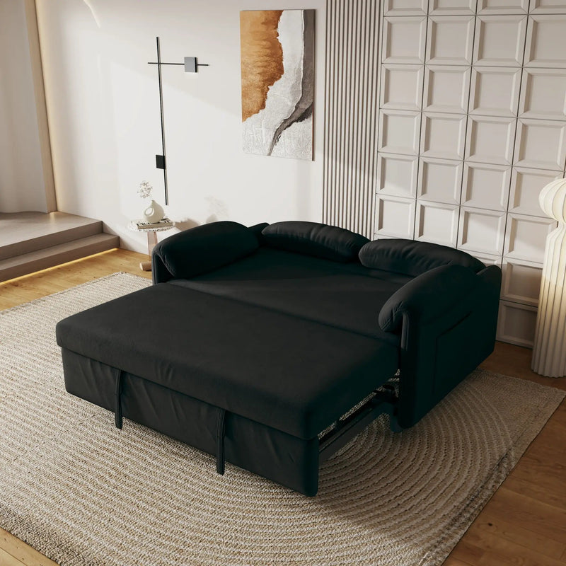 Sofa, Dual Purpose Lounge With Retractable Queen Size Bed by HouseOfZazla