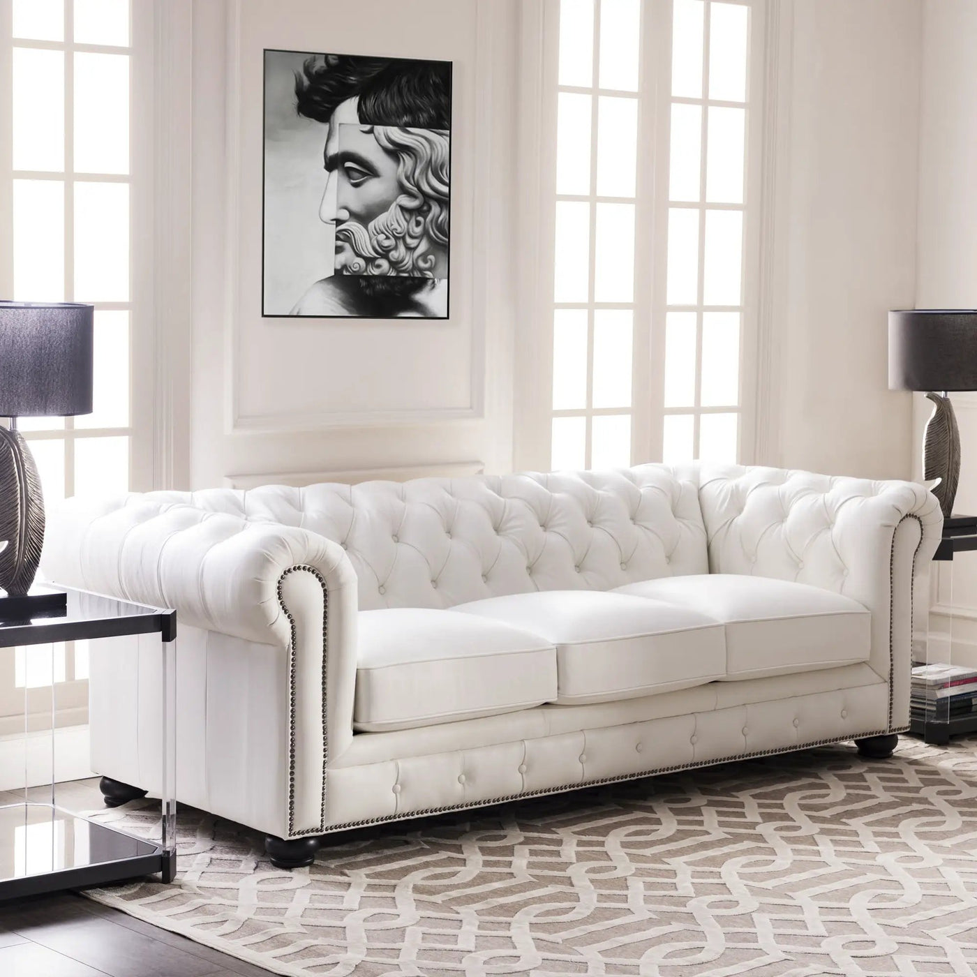 Traditional Tufted Chesterfield Nailhead Sofa by HouseOfZazla