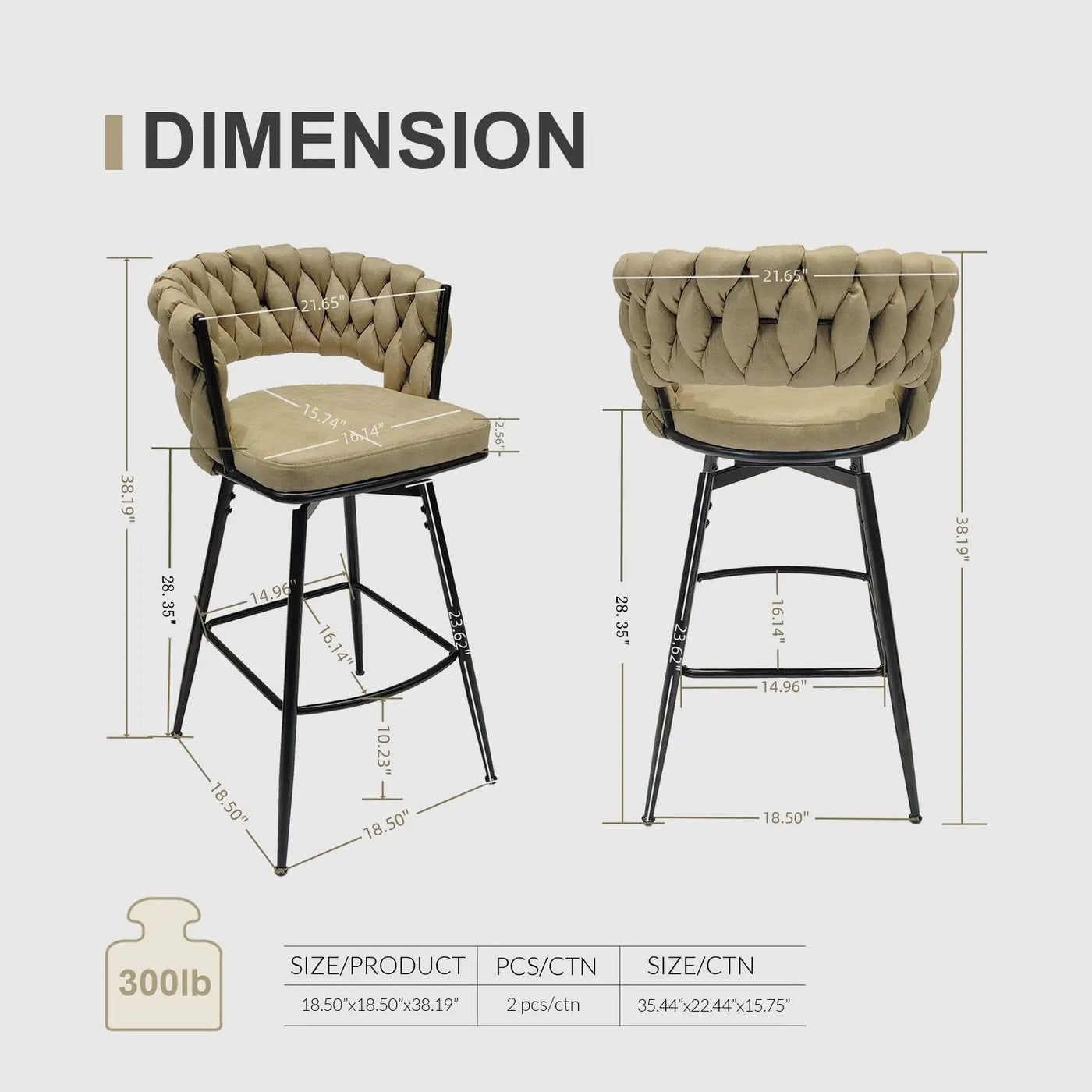 Bar Stool 360 Swivel With Back Footrest by HouseOfZazla