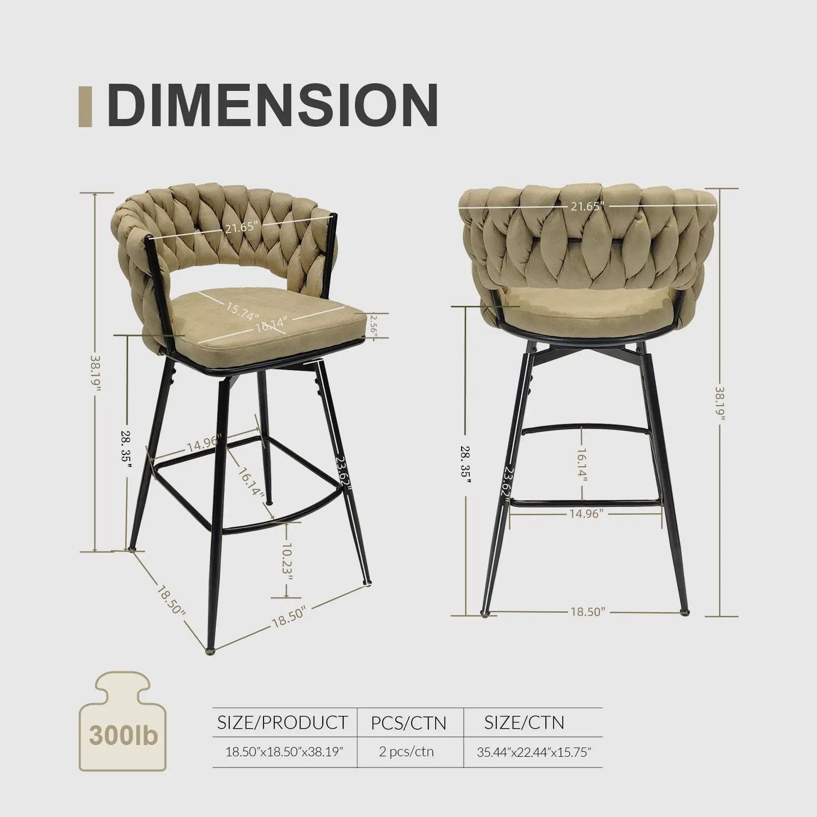 Bar Stool 360 Swivel With Back Footrest by HouseOfZazla