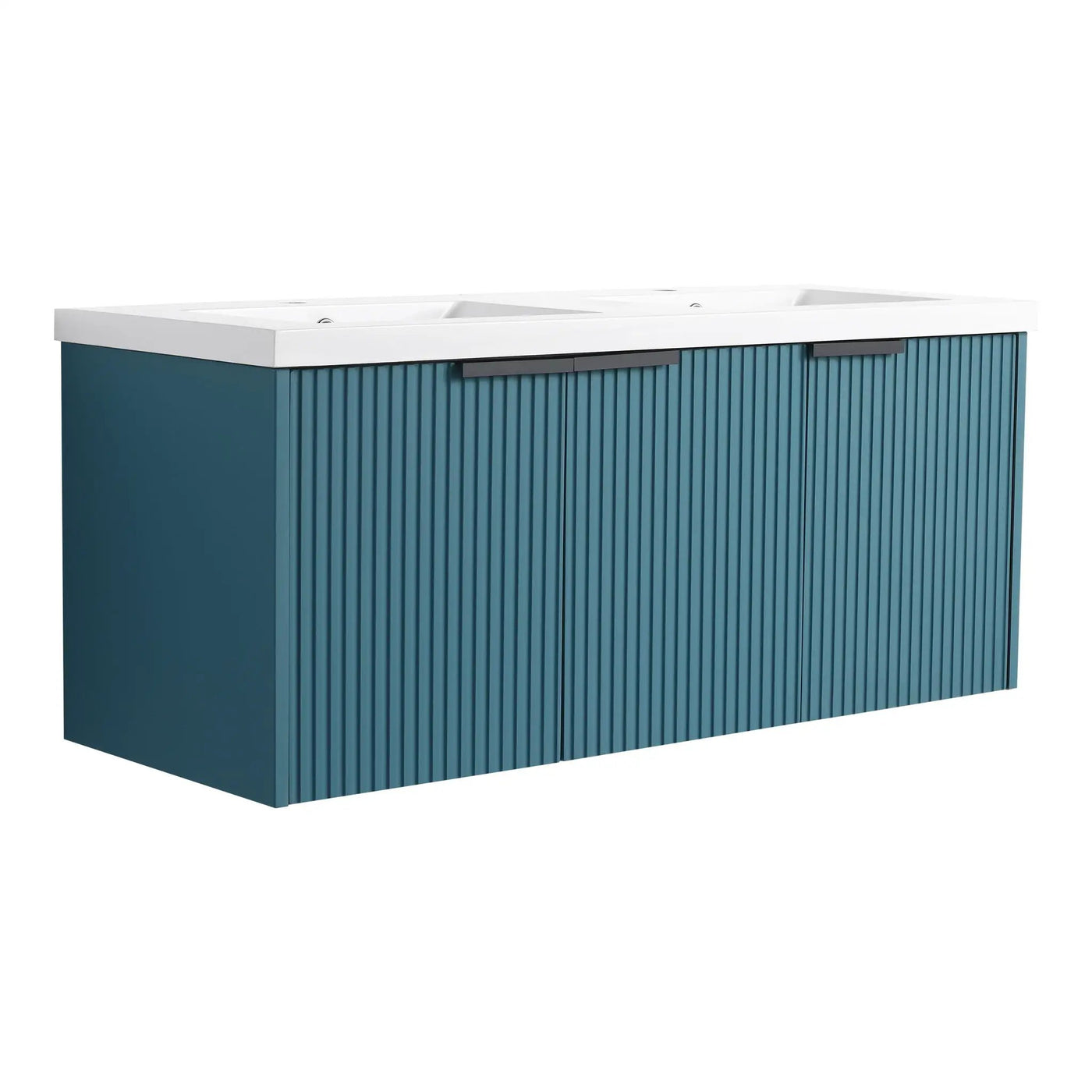 Contemporary Wall Mounted Bathroom Vanity With Resin Double Sink by HouseOfZazla