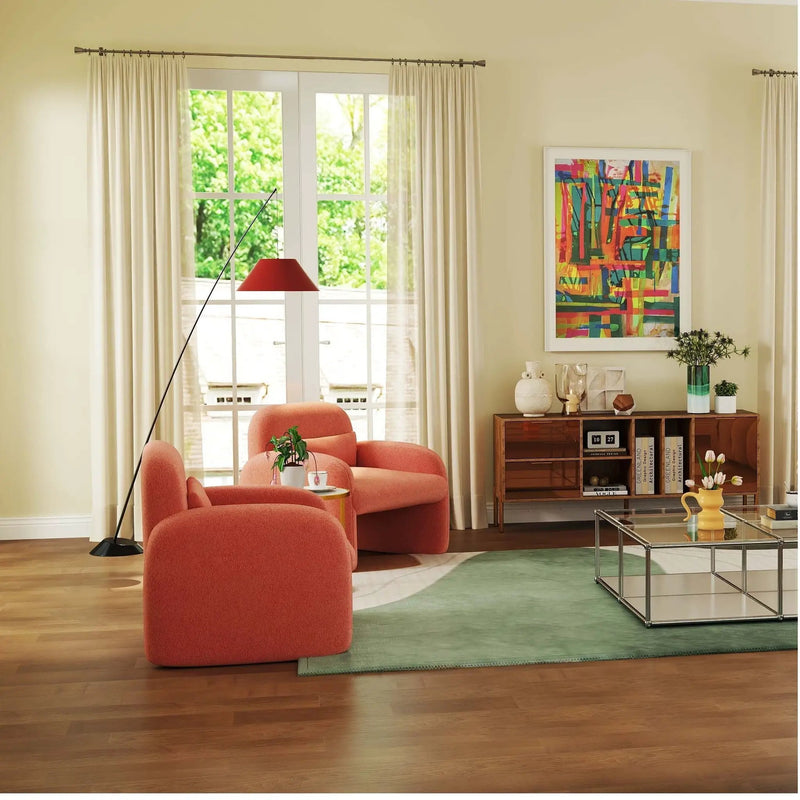 Set of 2 Modern Accent Chair and Marble Top Side Table Set by DirectDeals