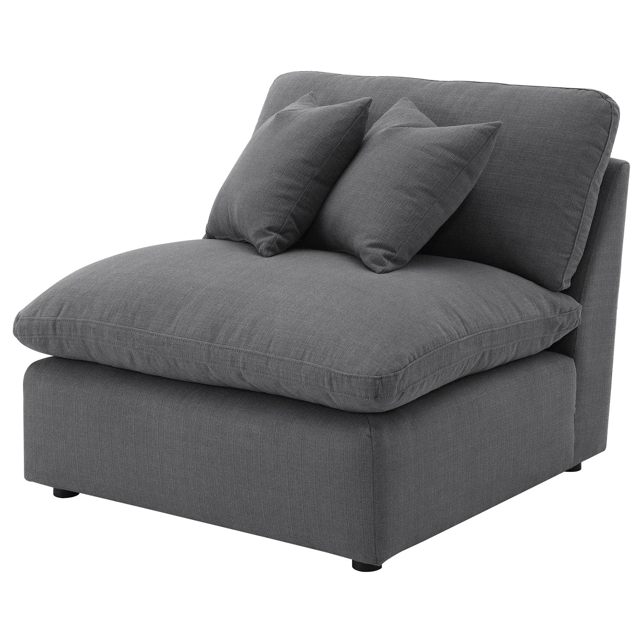 Hobson Upholstered Armless Chair Charcoal by Unique Piece Furniture