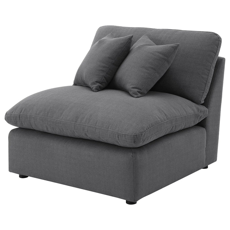 Hobson Upholstered Armless Chair Charcoal by Unique Piece Furniture